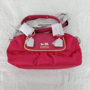 NEW-COACH AMANDA SATIN  MINI SATCHEL BAG - Magenta